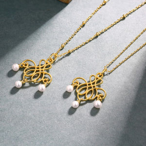 Pearl Pendant Vintage Floral Filigree Pendant